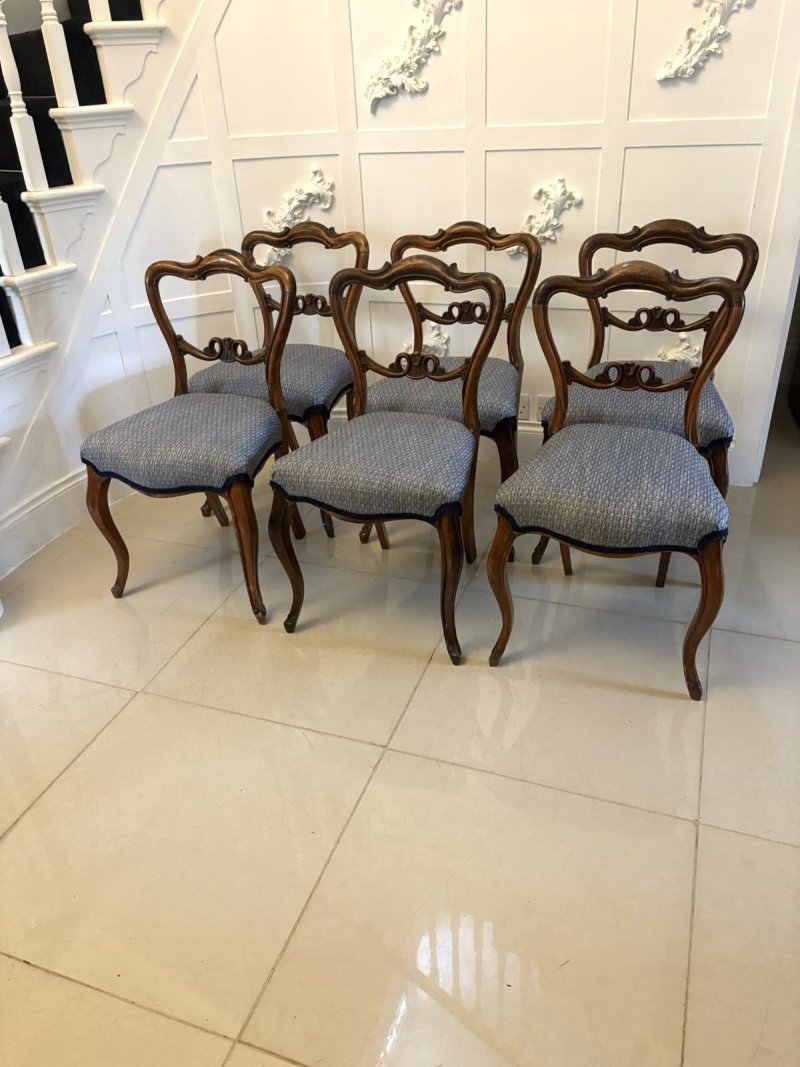 Outstanding Quality Set of Six Antique Victorian Rosewood Dining Chairs - Image 2